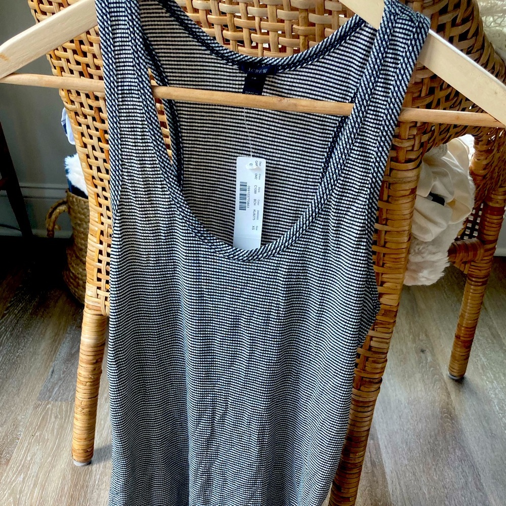 NWT J Crew Tank XS  Lightweight, loose fit Black and tan